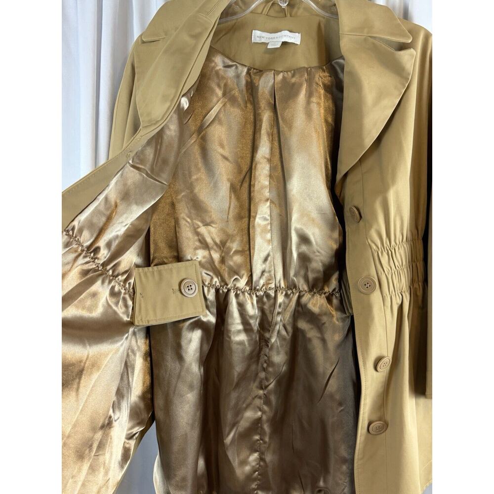 New York & Co Cape Tan M academia Preppy fantasy professional outdoor 63-16 - Picture 10 of 16